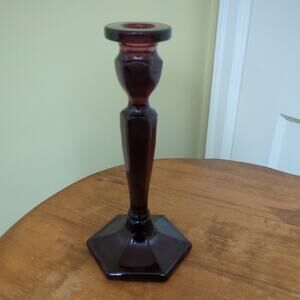 Fenton? Single Dark Ruby 8 1/2" Candlestick